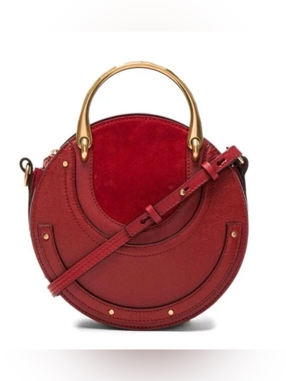 🔥100%Authentic Chloe Pixie Small Red Round Shoulder Crossbody Suede Leather Bag🔥 - Picture 4 of 13